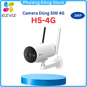 Camera ngoài trời không dây EZVIZ H5 DÙNG SIM 4G 2K, cảnh báo bằng còi và đèn chớp - hàng chính hãng