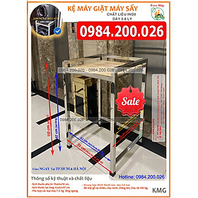 Mua Kệ để máy sấy máy giặt chống rung-Giao ngay (Miễn phí Ship) tại TP.HCM và Hà Nội - INOX hộp 40x40 hàn liền khối. Mặt gỗ tự nhiên chịu ẩm  chống nước  chịu tải trên 300Kg