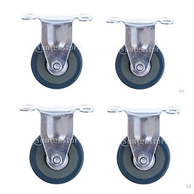 4 Pieces 2'' Directional Plate Caster Wheel Replacement Trolley Machine PVC, Solid, Smooth, Quiet