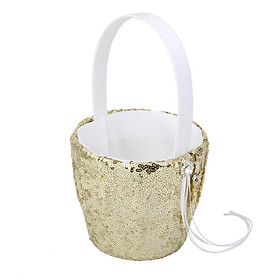 Wedding Party Supplies Crystal Sequin Flower Girl Basket + Ring Bearer Pillo