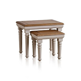 Mua Bộ Bàn Xếp Lồng Shay Gỗ Sồi Ibie LTXSHAO - Trắng (55 x 40 cm)
