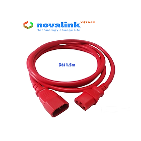 Dây nguồn C13 C14 dài 1.5m màu đỏ - Lõi đồng 3G x 1.31mm, chuẩn UL - Hàng chính hãng