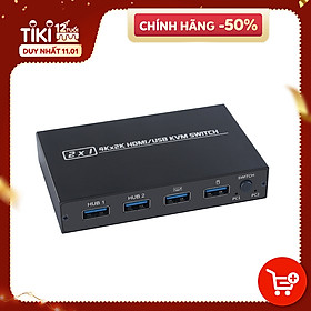 Bộ chuyển mạch 2 trong 1 HDMI / USB KVM Hỗ trợ HD 2K * 4K 2 Máy chủ AIMOS AM-KVM 201CL
