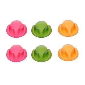 CC-929 6pcs/lot Colorful Round Clip Cable Clamps Winders Earphone Charger Cable Wire Organizer Divider Holder Cord Fixer
