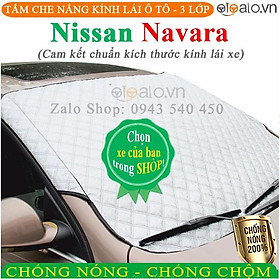 Tấm che chắn nắng kính lái ô tô Nissan Navara CAO CẤP 3 Lớp Chắn Nắng Cản Nhiệt | OTOALO