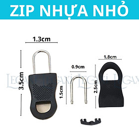 Móc khóa zip kéo Đầu dây khóa kéo kim loại đồng đen thay thế cho balo túi xách vali áo khoác quần Legaxi