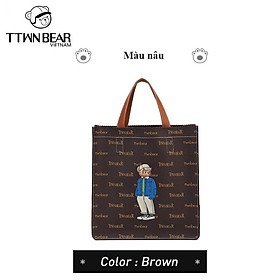 Túi tote vải canvas phong cách Hàn quốc thời trang TTWN BEAR chính hãng- TN2102