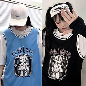 Áo thun tay lỡ nữ SAM CLO thể thao freesize phông form rộng Unisex, mặc lớp, nhóm, cặp phối kiểu bóng rổ in chữ OVERLORD