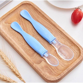 Mua Bộ 2 thìa silicon 2 đầu cho bé ăn dặm ( 1 thìa nhỏ + 1 thìa lớn)