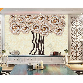 Tranh dán tường Tranh hoa trang sức sáng tạo, tranh dán tường 3d hiện đại (tích hợp sẵn keo) MS1200114