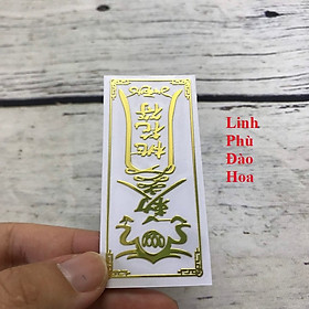 Mua Linh Phù Đào Hoa  Dùng linh phù để dán điện thoại  laptop  xe máy  xe hơi  bàn thờ ông địa hay vị trí làm việc  gối đầu giường  kích thước 4.5x3cm  màu vàng - TMT Collection - SP005362
