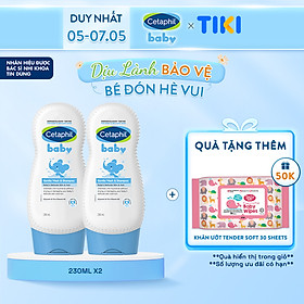 Combo 2 Sữa tắm gội dịu lành cho bé Cetaphil Baby Gentle Wash & Shampoo 230ml/chai