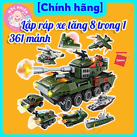 Đồ chơi lắp ráp xếp hình kiểu lego Qman 1803 - Chiến xa xe tăng lội nước