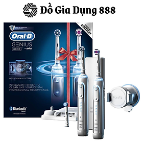 Set 2 Bàn Chải Điện Oral-B Genius 8900, Công Nghệ 3D, Loại Bỏ 99% Vi Khuẩn, Mảng Bám, Ngừa Sâu Răng, Nhập Đức