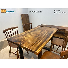 Mua Bàn Gỗ Me Tây Nguyên Tấm  Bàn Làm Việc Gỗ Me Tây  Bàn Ăn Gỗ Me Tây Dài 1 25m Rộng 75cm Dày 5cm