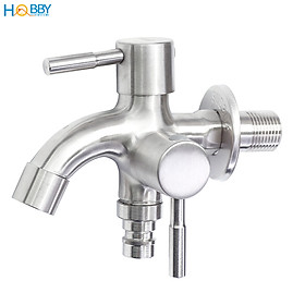 Mua Vòi củ sen lạnh đa năng 2 đầu xả Inox 304 ren 21 Hobby home decor CS1