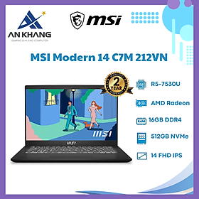 Mua Laptop MSI Modern 14 C7M 212VN (AMD Ryzen 5-7530U | 16GB | 512GB | AMD Radeon | 14 inch FHD IPS | Win 11 | Đen) - Hàng Chính Hãng - Bảo Hành 24 Tháng