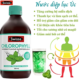 Hình ảnh Nước diệp lục cô đặc Swisse Chlorophyll giàu chất chống oxy hóa, tăng cường năng lượng và sức khỏe làn da - Massel Official