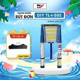 Thang nhôm rút đơn DIY TL-I-50S chiều cao sử dụng tối đa 5.0m - Tiêu chuẩn an toàn chất lượng Châu Âu