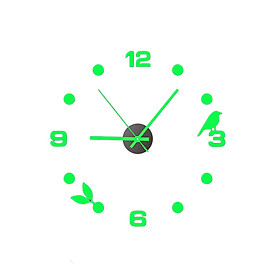 Luminous Wall Stickers Simple 3D DIY Wall Clock for Bathroom Bedroom Kitchen