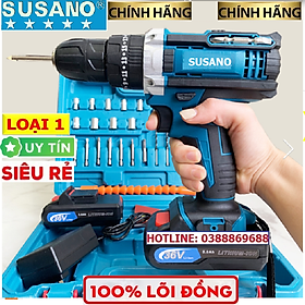 [LOẠI 1] Máy khoan pin SUSANO 36V 3 chức năng- Tặng bộ phụ kiện 24 chi tiết, Lõi đồng, Máy bắn vít cầm tay