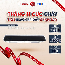 Mua Máy hút mùi 70cm Rinnai RVH-7Slim(Hood-LG) than hoạt tính và ống thoát 380W - Hàng chính hãng.