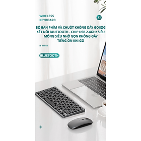 Mua Bộ bàn phím và chuột không dây KB-178 kết nối BLUETOOTH - CHIP USB 2.4GHz siêu mỏng siêu nhỏ gọn không gây tiếng ồn khi gõ