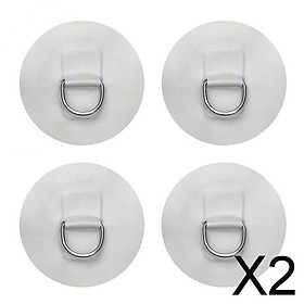 2x4 Pieces D-ring Pad Patch for Inflatable Boat Raft Dinghy Kayak White