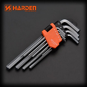Bộ Lục Giác 09 Chi Tiết HARDEN 540605 Loại Trung Bình, Hàng Chính Hãng, Được Làm Từ Chất Liệu Thép Chrome Vanadium, Độ Cứng Cao. Sản Phẩm Đựng Trong vỉ Nhựa Tiện Lợi Và Bền Đẹp. Thông số kỹ thuật: 1,5、2、2,5、3、4、5、6、8、10mm