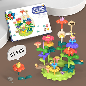 Đồ chơi lắp ghép khu vườn thông minh, giáo cụ Montessori phát triển tư duy hình khối,màu sắc cho bé