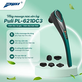 Máy massage cầm tay cán tay dài pin sạc Puli PL-621DC3 - 5 chế độ, 5 đầu mát xa