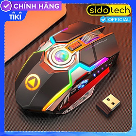 Chuột không dây gaming wireless SIDOTECH S5A chuyên cho game thủ Esport pin trâu LED RGB sạc pin trực tiếp, có chế độ chuột silent, điều chỉnh DPI siêu nhạy cho máy tính laptop - Hàng Chính Hãng