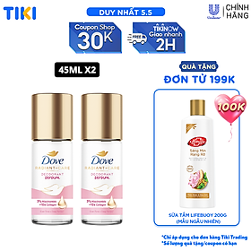 Combo 2 Lăn ngăn mùi tinh chất serum cao cấp Dove dành cho nữ với 3% Niacinamide dưỡng da sáng mịn đều màu 45ml