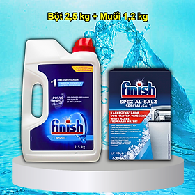 Combo Bột rửa bát Finish 2.5kg + Muối Finish 1.2kg