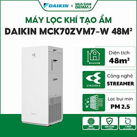Máy lọc không khí Daikin MCK70ZVM7-W (48m²) | Máy tạo ẩm và lọc không khí MCK70ZVM7 | Công nghệ Streamer và Ion Plasma | Hàng Chính Hãng