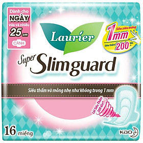 Băng Vệ Sinh Laurier Super SlimGuard Siêu Mỏng Bảo Vệ 25cm 16 Miếng
