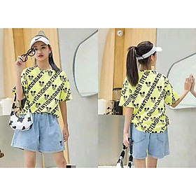 Bộ cộc tay thời trang Mickey vàng bé gái 6-14 tuổi