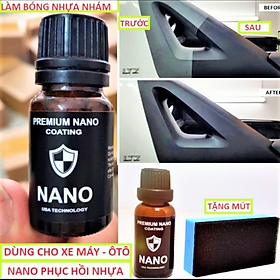 1 CHAI DUNG DỊCH NANO ĐÁNH BÓNG NHỰA NHÁM XE MÁY VÀ ÔTÔ XE HƠI HÀNG CAO CẤP