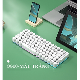 Mua Bàn phím LANGTU OG80 nút tròn thiết kế độc lạ có đèn led viền RGB với 3 cách kết nối cực kỳ tiện lợi - Hàng Chính Hãng