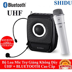 Mic trợ Giảng Shidu S92 Không Dây Cầm Tay UHF/Bluetooth kết nối mọi thiết bị Tặng kèm mic kẹp áo cao cấp