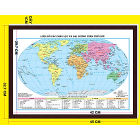 Khung Lược đồ Thế giới khổ A3 (30x42cm)