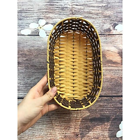 Mua THCS - Rổ nhựa giả mây hình oval