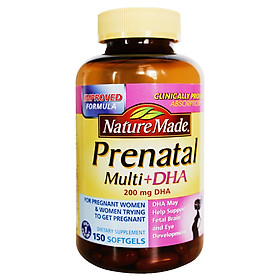 Thực phẩm chức năng Vitamin Bầu Nature Made Prenatal Multi DHA 200mg 150