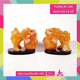 Mua Cặp tượng Kỳ Lân đỏ tài lộc may mắn phát tài - Cao 8cm