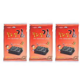 Lốc 3 Gói Rong Biển Khô Vị Ớt Cay Chili Seasoned Laver Namkwang Food (3 gói x 5g)