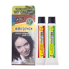 Nhuộm phủ bạc dược thảo Amiseven nhanh 7 phút AMI SEVEN Speedy Permanent Hair Color (60g + 60g) Hàn Quốc