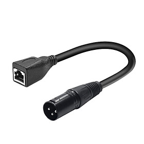 XLR 3 Pin to RJ45 Adapter Cable Network Connector Cable 30cm XLR Audio Extension Cable Male to Female for Disco Night Club Bars LED Lighting