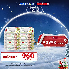 Combo 12 Khăn Ướt Dịu Nhẹ Cho Trẻ Sơ Sinh Huggies (80 Tờ/Gói)
