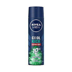 (B2B)Xịt ngăn mùi NIVEA MEN Cool Kick Extra Dry Mát Lạnh - Siêu Khô Thoáng (150ml) - 83165
