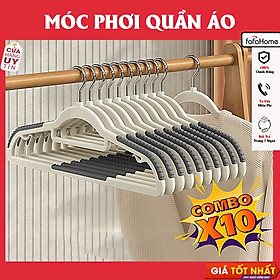 Combo 10 Móc Treo Quần Áo Chống Trượt Xoay 360 Đa Năng Móc Nhựa Cao Cấp Bền Bỉ Chịu Vật Nặng, Mắc Áo Nhựa Giao Màu Ngẫu Nhiên